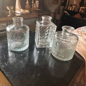 Set of 3 Glass Bud Vases
